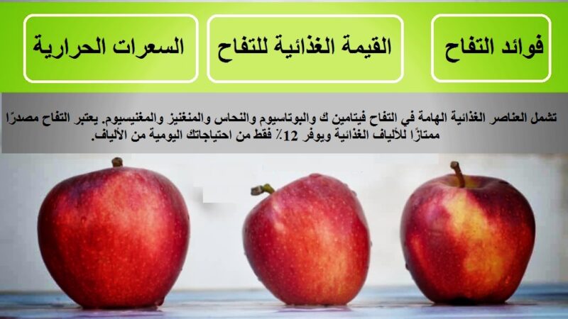 القيمة الغذائية للتفاح – السعرات الحرارية في التفاح